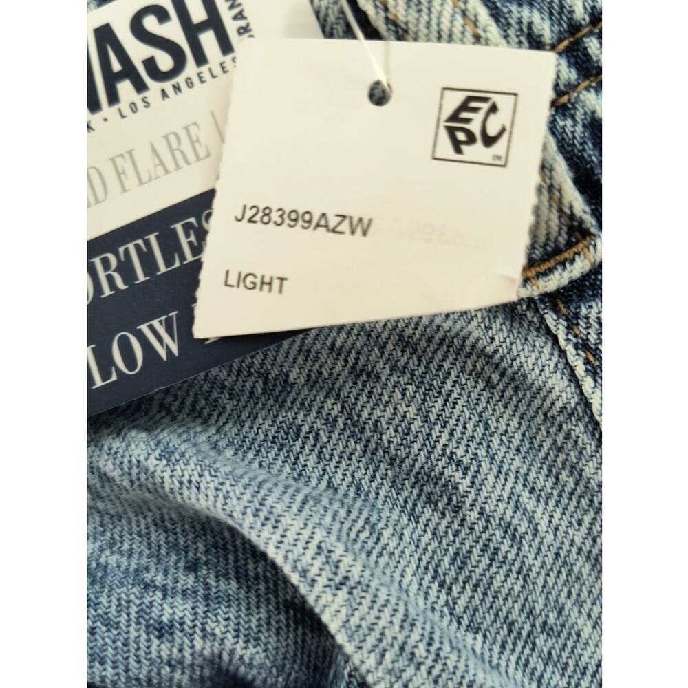 Rewash Low Rise Relaxed Flare Jeans Women's Size 3/26 Light Wash Raw Hem Denim - Picture 7 of 16
